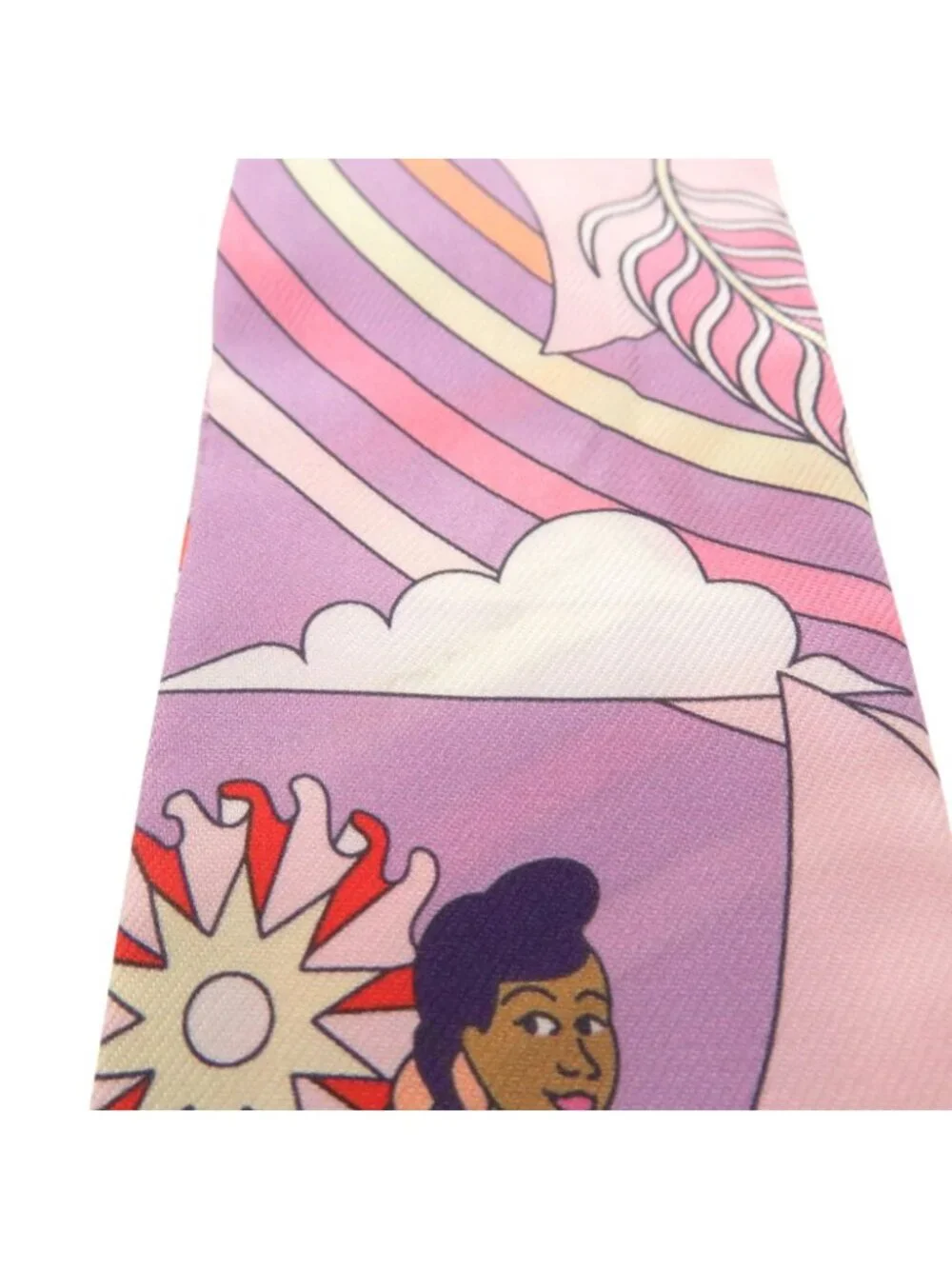 Hermes Twilly Crrres Volants Flying Carre Silk Lilac Pink Scarf Purple